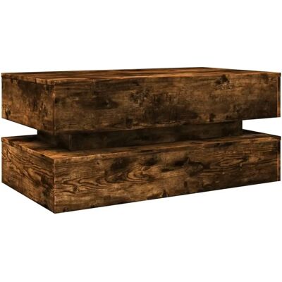 vidaXL Salontafel met LED-verlichting - Rookeiken vidaXL Salontafel met LED-verlichting - Rookeiken