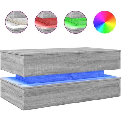 vidaXL 839866 Salontafel Grey Sonoma met LED-verlichting vidaXL 839866 Salontafel Grey Sonoma met LED-verlichting