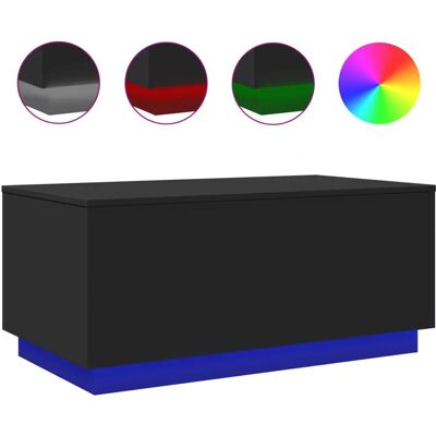 vidaXL Zwarte Salontafel met LED-verlichting - Salontafel vidaXL Zwarte Salontafel met LED-verlichting - Salontafel