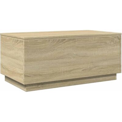 vidaXL Salontafel met LED verlichting Sonoma Eik 90x50x40 cm vidaXL Salontafel met LED verlichting Sonoma Eik 90x50x40 cm