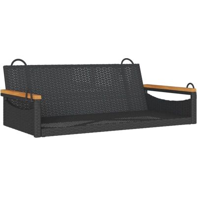 vidaXL Hangstoel Met Kussen - Zwart - Buitencomfort vidaXL Hangstoel Met Kussen - Zwart - Buitencomfort