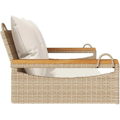 vidaXL Tuin schommelbank - Beige - 109x62x40 cm - Buitenmeubels vidaXL Tuin schommelbank - Beige - 109x62x40 cm - Buitenmeubels