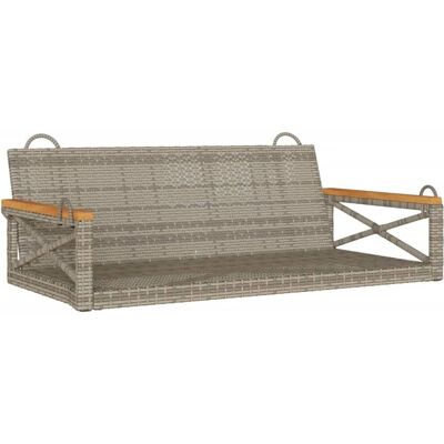 vidaXL Schommelbank - Wetterfestes PE Rattan - Grau - 109x62x40 cm - Gartengestell vidaXL Schommelbank - Wetterfestes PE Rattan - Grau - 109x62x40 cm - Gartengestell