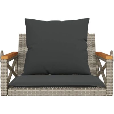 vidaXL Gartenschaukelbank - Grau - Wetterfestes PE Rattan vidaXL Gartenschaukelbank - Grau - Wetterfestes PE Rattan