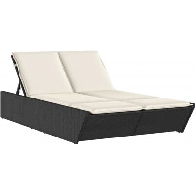 vidaXL Buitensofa - Crème, Wit, Zwart - Dubbelle Relaxfauteuil vidaXL Buitensofa - Crème, Wit, Zwart - Dubbelle Relaxfauteuil