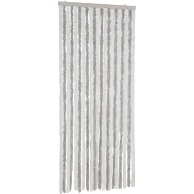 vidaXL Lichtgrijze Witte Chenille vliegenhor vidaXL Lichtgrijze Witte Chenille vliegenhor