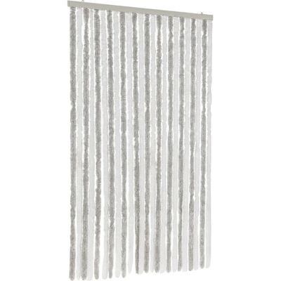 vidaXL Rideau anti-insectes gris et blanc 100x220 cm - Tissu en chenille - Publicité vidaXL Rideau anti-insectes gris et blanc 100x220 cm - Tissu en chenille - Publicité