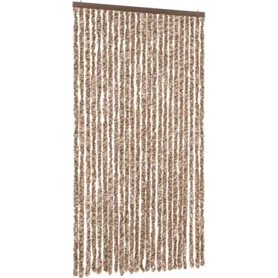 vidaXL Vliegengordijn Beige en Donkerbruin 100x200 cm Chenille - Vliegengordijn vidaXL Vliegengordijn Beige en Donkerbruin 100x200 cm Chenille - Vliegengordijn