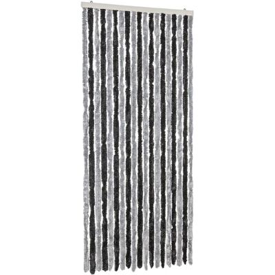 vidaXL Fliegengitter-Türvorhang Grau und Schwarz 56x185 cm Chenille vidaXL Fliegengitter-Türvorhang Grau und Schwarz 56x185 cm Chenille