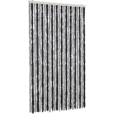 vidaXL Vlinder- en muggenhor - Grijs en Zwart - 100x220 cm - Deurhor vidaXL Vlinder- en muggenhor - Grijs en Zwart - 100x220 cm - Deurhor