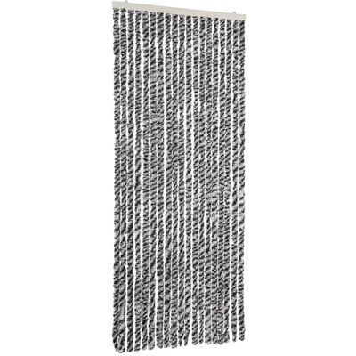 vidaXL Muggengaas Hor Insectenscherm Grijs Zwart Wit 56x200 cm Chenille - Insectenhor vidaXL Muggengaas Hor Insectenscherm Grijs Zwart Wit 56x200 cm Chenille - Insectenhor