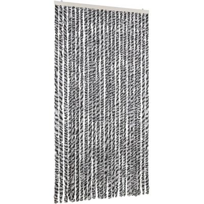 vidaXL Muggenhor Insectenscherm Grijs Zwart Wit 100x200 cm Chenille - Muggenhor vidaXL Muggenhor Insectenscherm Grijs Zwart Wit 100x200 cm Chenille - Muggenhor