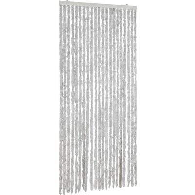 vidaXL Grijze vliegenhor van gordijn 90x200 cm Chenille - Vliegenhor vidaXL Grijze vliegenhor van gordijn 90x200 cm Chenille - Vliegenhor