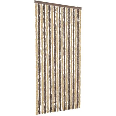 vidaXL Horren Donkerbruin en Beige 56x185cm Chenille - Insectenhor vidaXL Horren Donkerbruin en Beige 56x185cm Chenille - Insectenhor