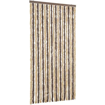 vidaXL Donkerbruin en Beige 90x200cm Chenille Vliegengordijn - Vliegengordijn vidaXL Donkerbruin en Beige 90x200cm Chenille Vliegengordijn - Vliegengordijn
