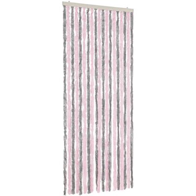 vidaXL Vliegenhor 56x200 cm chenille zilvergrijs en roze vidaXL Vliegenhor 56x200 cm chenille zilvergrijs en roze