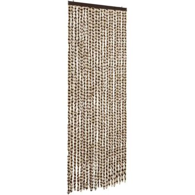 vidaXL Beige Bruin Muggengaas Deur Hang 90x200cm Chenille vidaXL Beige Bruin Muggengaas Deur Hang 90x200cm Chenille
