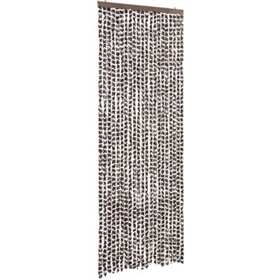 vidaXL Vliegenhor - Deur Gordijn Vliegenraam Bruin en Wit - 90x200 cm Chenille vidaXL Vliegenhor - Deur Gordijn Vliegenraam Bruin en Wit - 90x200 cm Chenille