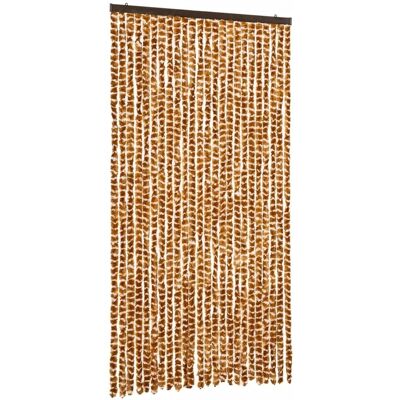 vidaXL Cortina Mosquitera Ocre y Blanca 100x200cm Chenille - Puerta Mosquitera vidaXL Cortina Mosquitera Ocre y Blanca 100x200cm Chenille - Puerta Mosquitera