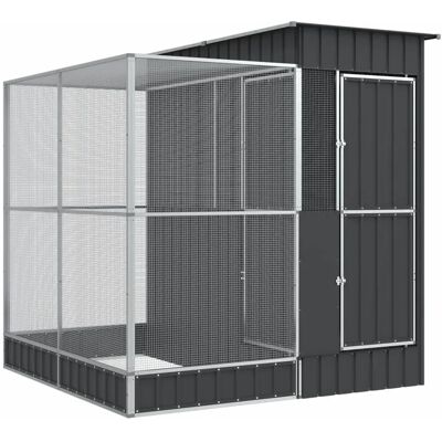 vidaXL Aviary with Extension Silver 209x203x216 cm Steel - Aviary vidaXL Aviary with Extension Silver 209x203x216 cm Steel - Aviary