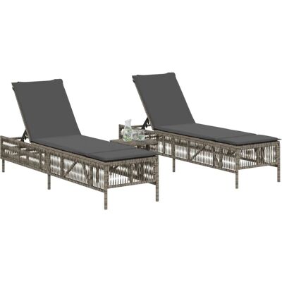 vidaXL Sonnenliegen mit Tisch - Gartenmöbel Set vidaXL Sonnenliegen mit Tisch - Gartenmöbel Set