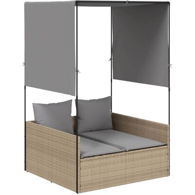 vidaXL Outdoor-Liege - Gepolsterter Sitz, Stahlgrau, Doppel, UV-Schutz vidaXL Outdoor-Liege - Gepolsterter Sitz, Stahlgrau, Doppel, UV-Schutz