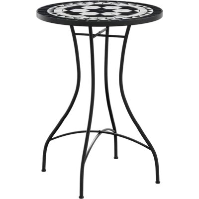 vidaXL Mosaiek bistrotafel 50 x 70 cm keramiek - zwart/wit - tuinmeubels vidaXL Mosaiek bistrotafel 50 x 70 cm keramiek - zwart/wit - tuinmeubels
