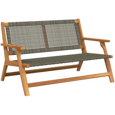 vidaXL - Teak Rope Bench - Harmaa - Teak - PuutarhapenkkI vidaXL - Teak Rope Bench - Harmaa - Teak - PuutarhapenkkI