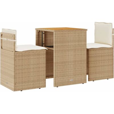 VidaXL Outdoormöbel-Set - 3-tlg. Bistro - Langlebiges Rattan - Garten & Balkon VidaXL Outdoormöbel-Set - 3-tlg. Bistro - Langlebiges Rattan - Garten & Balkon