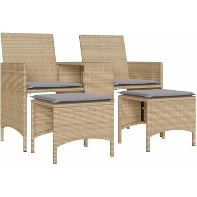 vidaXL Gartensofa 2-Sitzer Mit Tisch Und Kissen - Gartenmöbel vidaXL Gartensofa 2-Sitzer Mit Tisch Und Kissen - Gartenmöbel