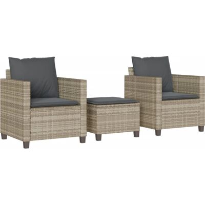VidaXL Gartenmöbel-Set - Langlebiges PE-Rattan, Kissen, Stahlrahmen VidaXL Gartenmöbel-Set - Langlebiges PE-Rattan, Kissen, Stahlrahmen