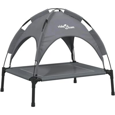 vidaXL Hondelounge met Dak - Antraciet - Verhoogd ontwerp - Hondenbed vidaXL Hondelounge met Dak - Antraciet - Verhoogd ontwerp - Hondenbed