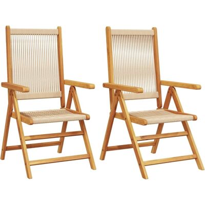 vidaXL Gartenstühle 2 St. Beige Massivholz Akazie - Gartenstühle vidaXL Gartenstühle 2 St. Beige Massivholz Akazie - Gartenstühle