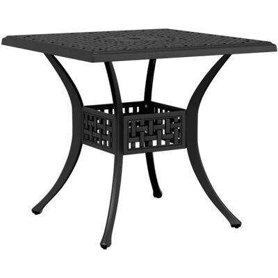 vidaXL Schwarzer Gussaluminium Gartentisch 80x80x75 - Gartentisch vidaXL Schwarzer Gussaluminium Gartentisch 80x80x75 - Gartentisch