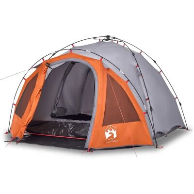 vidaXL Kuppel-Campingzelt 3 Personen Grau Orange - Zelt vidaXL Kuppel-Campingzelt 3 Personen Grau Orange - Zelt
