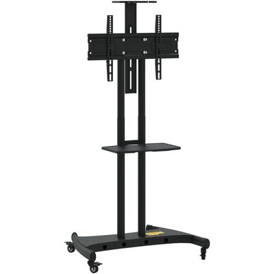 vidaXL Schwarzer TV-Schrank mit Rädern für 32-70 Zoll Bildschirme - 60kg Support vidaXL Schwarzer TV-Schrank mit Rädern für 32-70 Zoll Bildschirme - 60kg Support