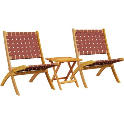 vidaXL 366511 Fauteuil d'extérieur - Bois d'acacia, Tissu marron, Rouge - Publicité vidaXL 366511 Fauteuil d'extérieur - Bois d'acacia, Tissu marron, Rouge - Publicité