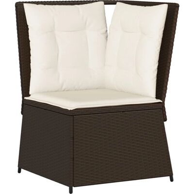VidaXL Terrasssofa - Eckcouch aus Polyrattan mit Kissen VidaXL Terrasssofa - Eckcouch aus Polyrattan mit Kissen