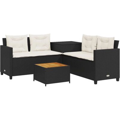 VidaXL 369036 Buitenmeubelset - Zwart & Crème - Patio VidaXL 369036 Buitenmeubelset - Zwart & Crème - Patio