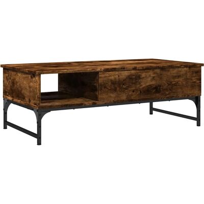 vidaXL Pöytä kahvi - Savustettu tammi - Koneistettu puu -metalli - 100x50x35 cm vidaXL Pöytä kahvi - Savustettu tammi - Koneistettu puu -metalli - 100x50x35 cm