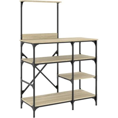 vidaXL Bäckerregal Sonoma-Eiche - Küchenregal mit Metallrahmen vidaXL Bäckerregal Sonoma-Eiche - Küchenregal mit Metallrahmen