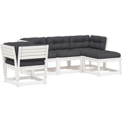VidaXL Gartenmöbel-Set - Weiß, 5-tlg., Kiefernholz VidaXL Gartenmöbel-Set - Weiß, 5-tlg., Kiefernholz