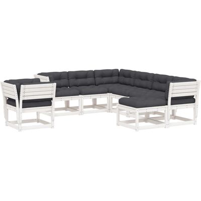 vidaXL Gartenmöbel-Set - Modern, Weiß, 8-tlg. vidaXL Gartenmöbel-Set - Modern, Weiß, 8-tlg.