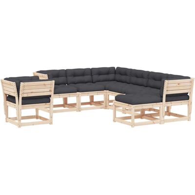vidaXL Gartenmöbel-Set - Natürliche Kiefer - 8-tlg. Modular Lounge vidaXL Gartenmöbel-Set - Natürliche Kiefer - 8-tlg. Modular Lounge