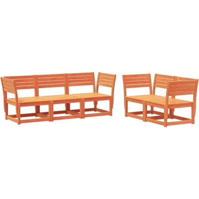 vidaXL Gartenmöbel-Set - 5 Teile Wachsbraun Kiefernholz vidaXL Gartenmöbel-Set - 5 Teile Wachsbraun Kiefernholz