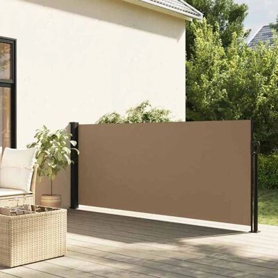 Toldo lateral retráctil vidaXL Taupe - Protector de privacidad exterior Toldo lateral retráctil vidaXL Taupe - Protector de privacidad exterior
