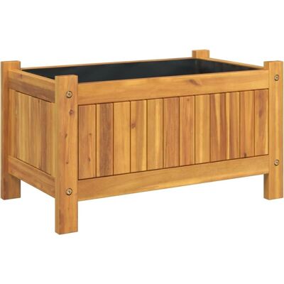 vidaXL Wooden Garden Planter with Liner - Garden Planter vidaXL Wooden Garden Planter with Liner - Garden Planter
