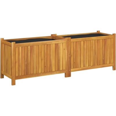 vidaXL Gartenpflanzkübel mit Futter - Massives Akazienholz - 153x38,5x50 cm vidaXL Gartenpflanzkübel mit Futter - Massives Akazienholz - 153x38,5x50 cm