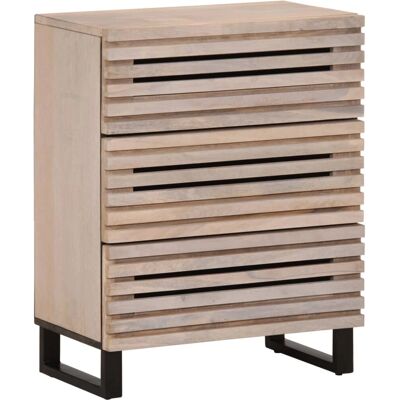 vidaXL Buffet en bois massif de mangue blanc 60x34x75 cm - Buffet - Publicité vidaXL Buffet en bois massif de mangue blanc 60x34x75 cm - Buffet - Publicité