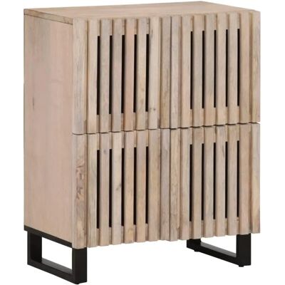 vidaXL Hellbraun Massiv Mango Holz Sideboard - Sideboard vidaXL Hellbraun Massiv Mango Holz Sideboard - Sideboard